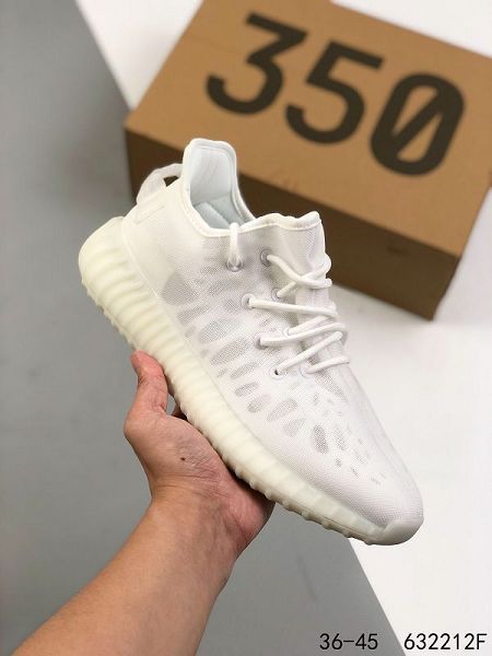 Adidas Yeezy Boost 350 V2 2021新款 男女款椰子輕便爆米花運動慢跑鞋 帶半碼