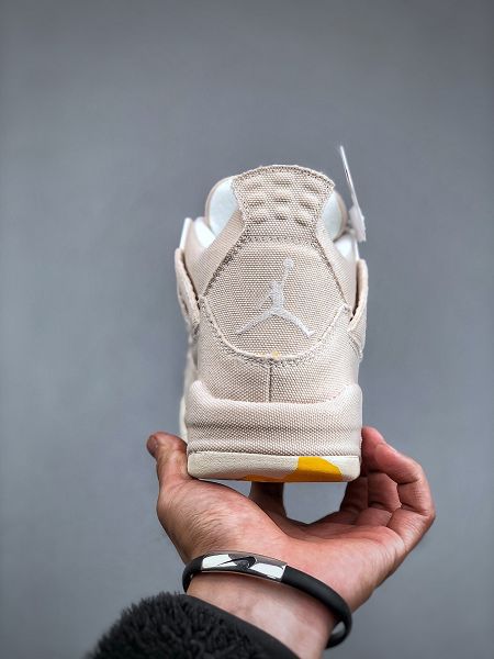 Air Jordan 4 Retro Canvas 小Levis 2023全新男女款米白帆布籃球鞋