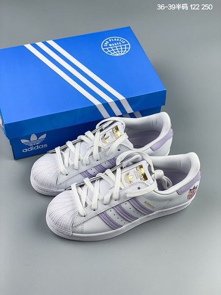 Adidas Originals Superstar 2021新款 女款貝殼頭經典百搭休閑運動板鞋 帶半碼