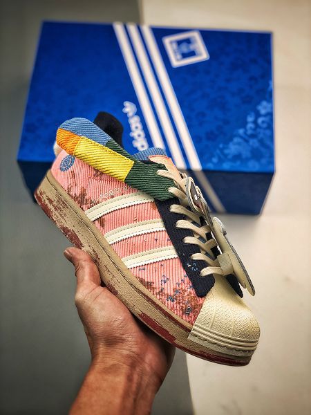 Sean Wotherspoon x Melting Sadness x Adidas Originals Superstar 三方聯名 粉白色2024全新男女款板鞋