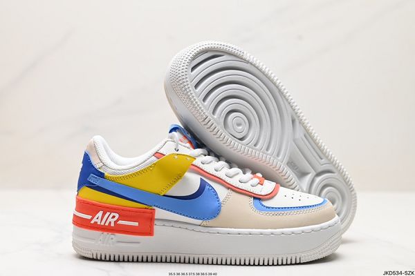 NIKE WMNS Air Force 1 Shadow 2024全新少女系解構主義設計 馬卡龍空軍一號輕量增高低幫百搭板鞋