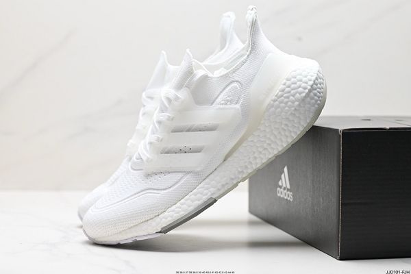 adidas Ultra Boost 2021」BlackWhite UB2021版7.0 襪套式針織鞋面休閒運動慢跑鞋 2024新款男女鞋