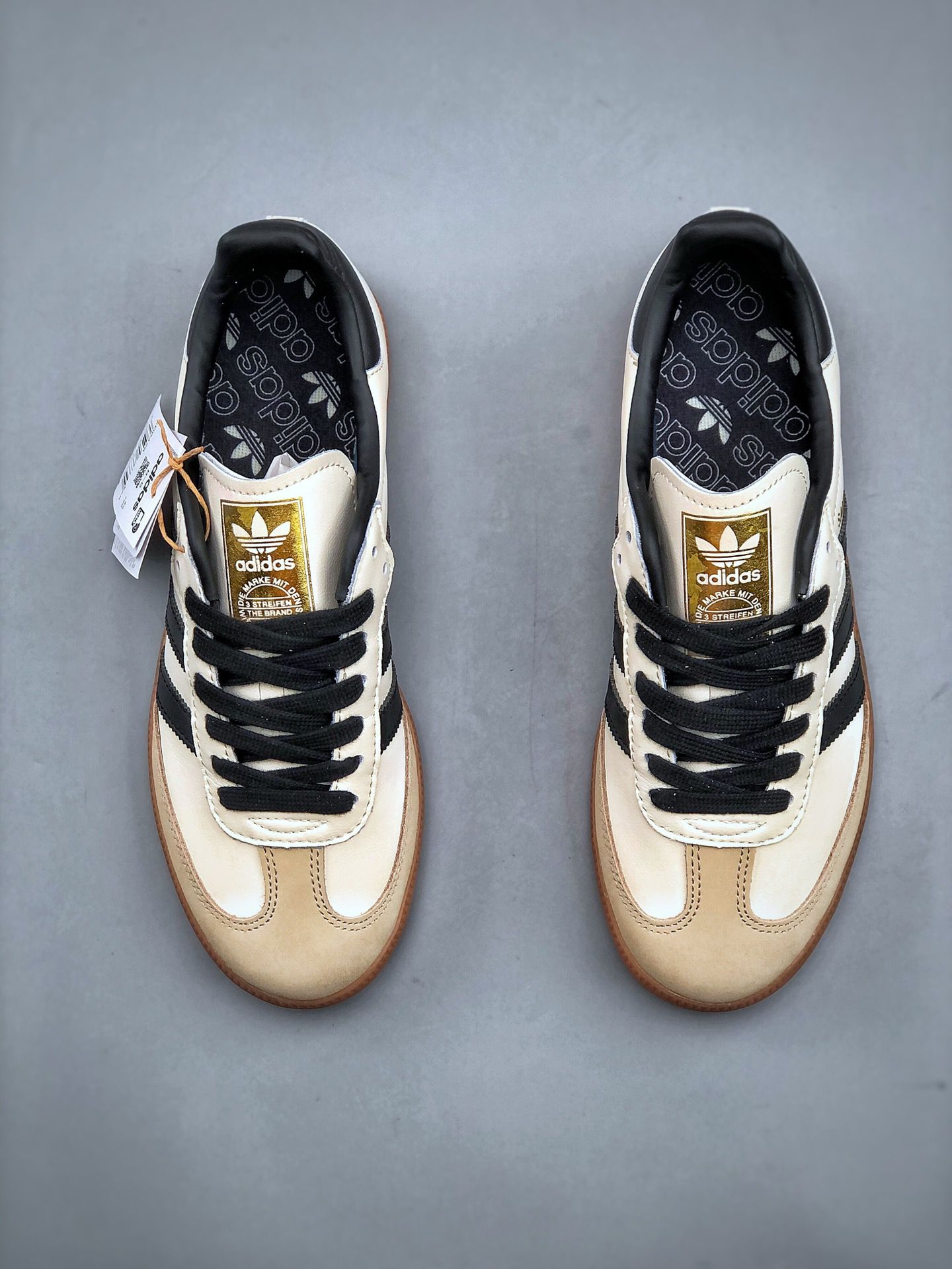 Adidas originals Samba OG 2024新款男女鞋 奶茶黑色板鞋