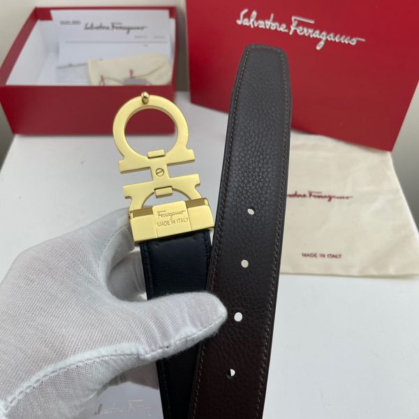 salvatore ferragamo皮帶 菲拉格慕2022新款 HF0522-3牛皮荔枝紋時尚腰帶