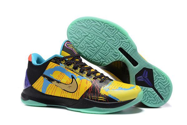 nike zoom kobe 5 科比新配色复刻战靴 时尚低帮男生球鞋 黄黑绿