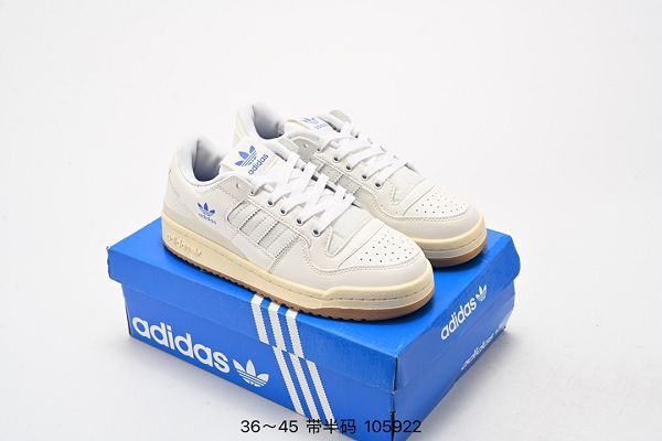 Adidas三葉草 Originals Forum 84 Low 羅馬系列魔術貼 男女款低幫復古系帶休閒板鞋