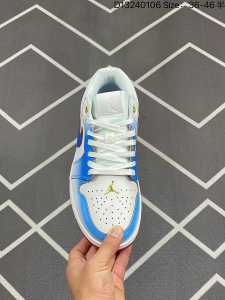 Air Jordan 1 Low 白藍漸變腳趾 2024全新男女款低幫休閒板鞋