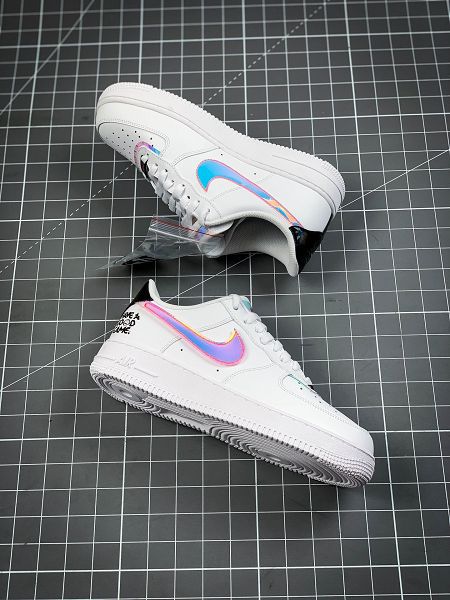 Nike Air Force 1 React 2020新款 空軍一號鐳射情侶款休閒板鞋 帶半碼