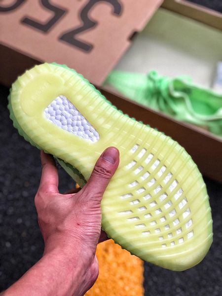 Adidas Yeezy Boost 350 V2 2020新款 爆米花夜光椰子情侶款慢跑鞋