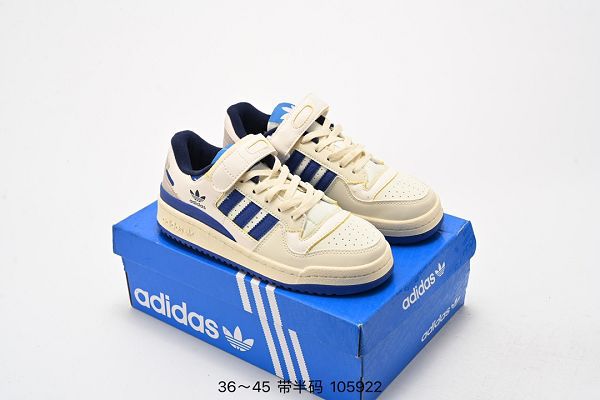 Adidas三葉草 Originals Forum 84 Low 羅馬系列魔術貼 男女款低幫復古系帶休閒板鞋