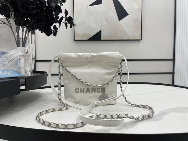 chanel包包 香奈兒2022新款手提包 DSAS3263銀扣單肩斜挎包