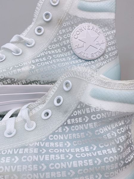 Converse All Star 2020新款 透明字母白色高幫女子帆布鞋