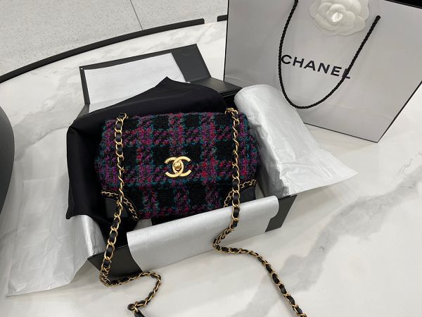 chanel包包 香奈兒2022新款手提包 DSAS3572毛呢斜紋單肩斜挎包