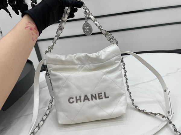 chanel包包 香奈兒2022新款手提包 DSAS3263銀扣單肩斜挎包