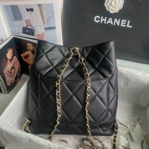 chanel包包 香奈兒2023新款手提包 DSAS4009水桶子母雙背包