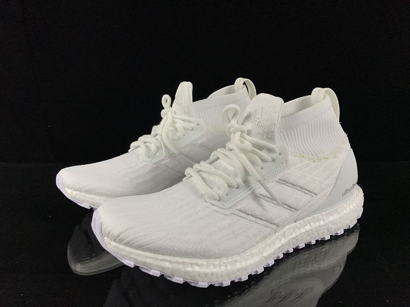 adidas ultra boost atr mid 2017新款 针织高帮男生休闲跑鞋 白色