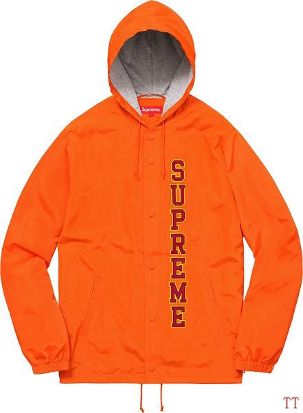 supreme衣服 2017新款 字母印花时尚休闲男生休闲连帽风衣外套 橙色