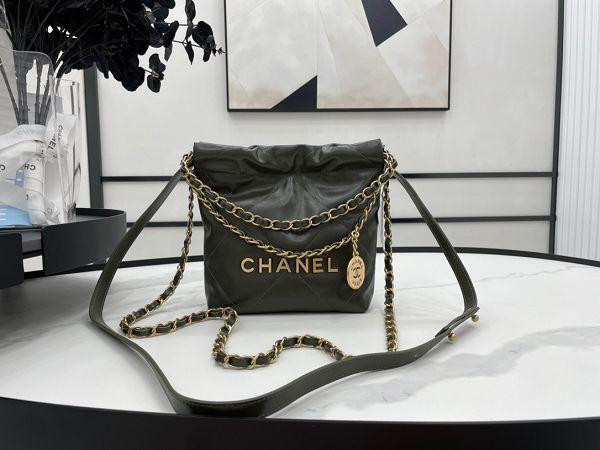 chanel包包 香奈兒2022新款手提包 DSAS3263金扣單肩斜挎包