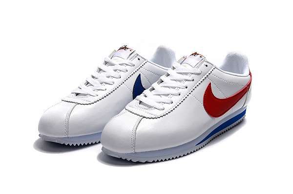 nike classic cortez 2018新款 休闲皮面情侣阿甘鞋 白红蓝